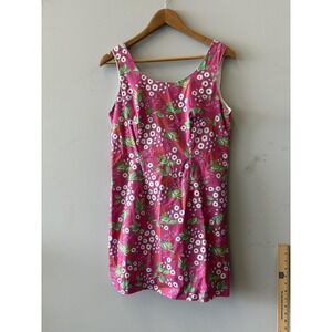 Kaeli Smith Dress Womens 8 Pink Floral Scoop Neck Sleeveless Lined Sundress